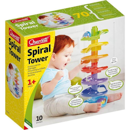 Scopri Spiral Tower di Quercetti, la pista per biglie ideale per bambini da 1 anno. Facilmente costruibile, sviluppa abilità cognitive e motorie. 100% Made in Italy, sicura e sostenibile. (18931005) (19093226)