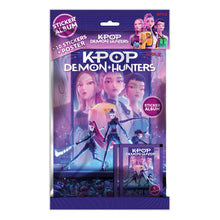 Blister album sticker K-Pop Demon Hunters Netflix con 10 sticker e poster inclusi, prodotto da Diramix SRL, made in Italy
