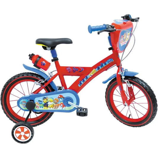Paw Patrol con ruote gonfiabili da 16" rotelle stabilizzatrici, telaio in acciaio e accessori borraccia, campanello e torcia. Per bambini 5-7 anni 