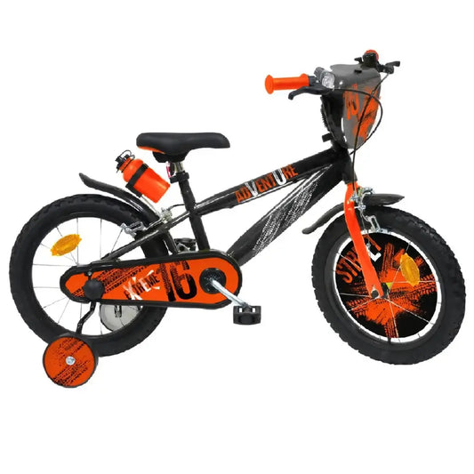 Bicicletta 16 pollici per bambini con rotelle e ruote gonfiabili. La bici Adventure perfetta per i bimbi che vogliono imparare a pedalare in sicurezza e divertimento 5