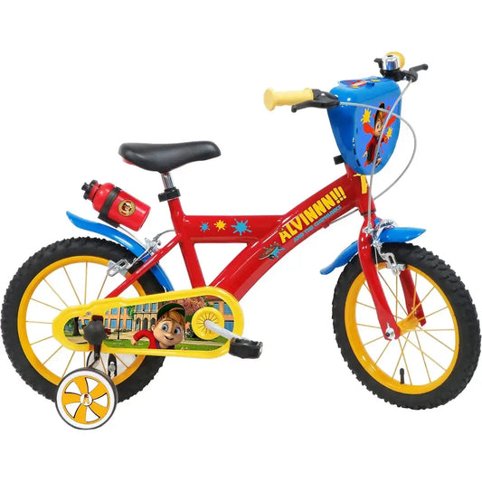 Bicicletta per bambini 12" Alvin con rotelle, borraccia, doppio freno e telaio in acciaio 3-5 anni 1