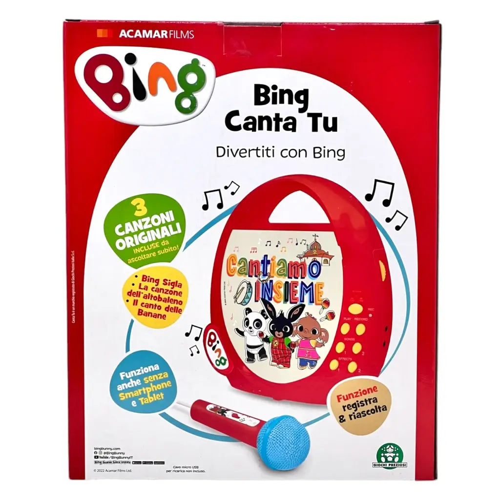 Bing Karaoke Canta Tu per Bambini con 3 Canzoni Microfono Giochi Preziosi 8