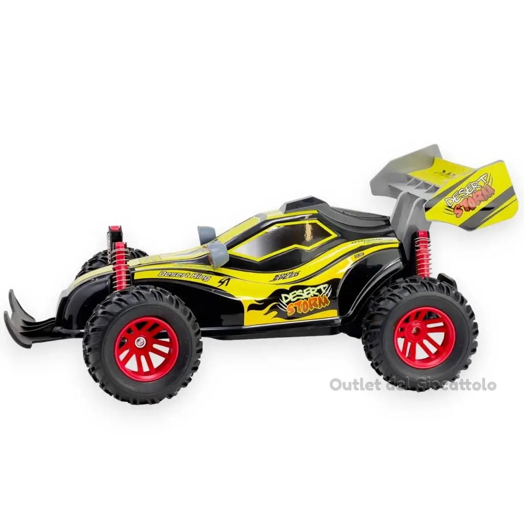 Desert Storm è una macchina telecomandata per bambini, lunga 36 cm e ideale per ogni terreno! Questa auto radiocomandata con telecomando a 7 funzioni e ruote ad alta aderenza 4