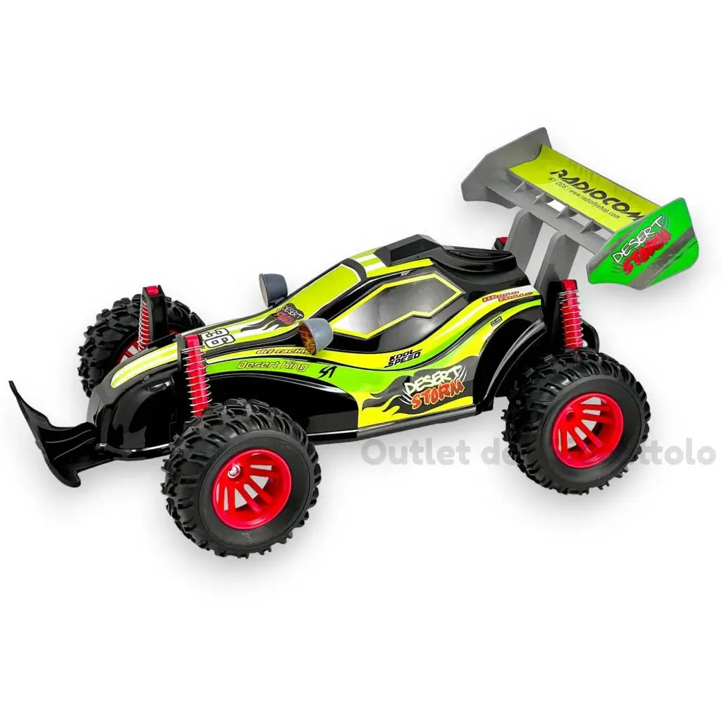 Desert Storm è una macchina telecomandata per bambini, lunga 36 cm e ideale per ogni terreno! Questa auto radiocomandata con telecomando a 7 funzioni e ruote ad alta aderenza 5