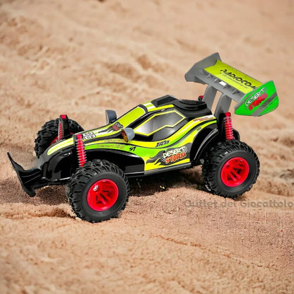 Desert Storm è una macchina telecomandata per bambini, lunga 36 cm e ideale per ogni terreno! Questa auto radiocomandata con telecomando a 7 funzioni e ruote ad alta aderenza 10