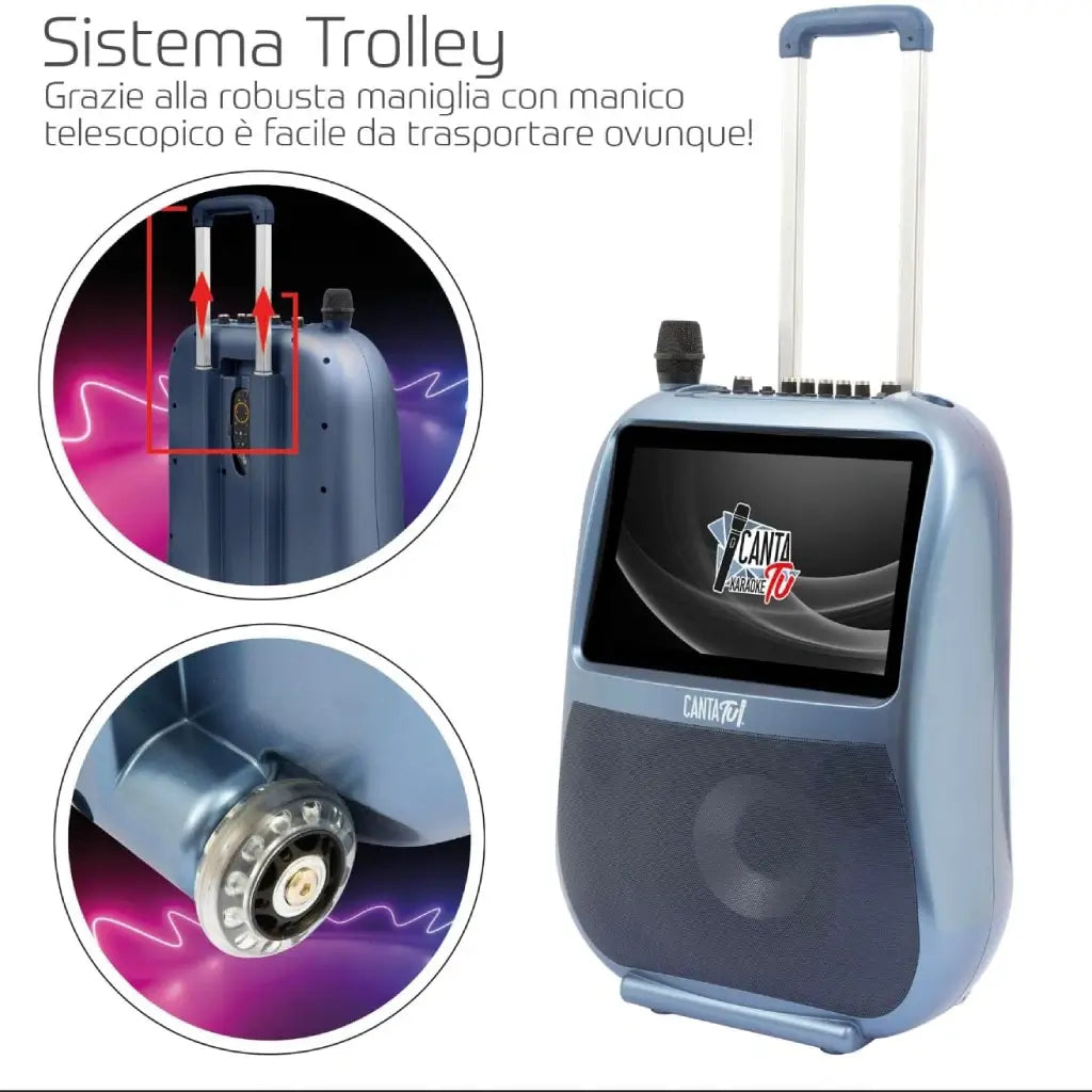 Canta Tu Giochi Preziosi CTC10200 Blu Karaoke Portatile con Microfono Senza Fili Bluetooth 9