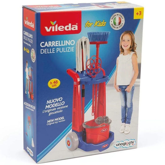 Carrello delle Pulizie Vileda per Bambini con Scopa, Mocio e Accessori  1