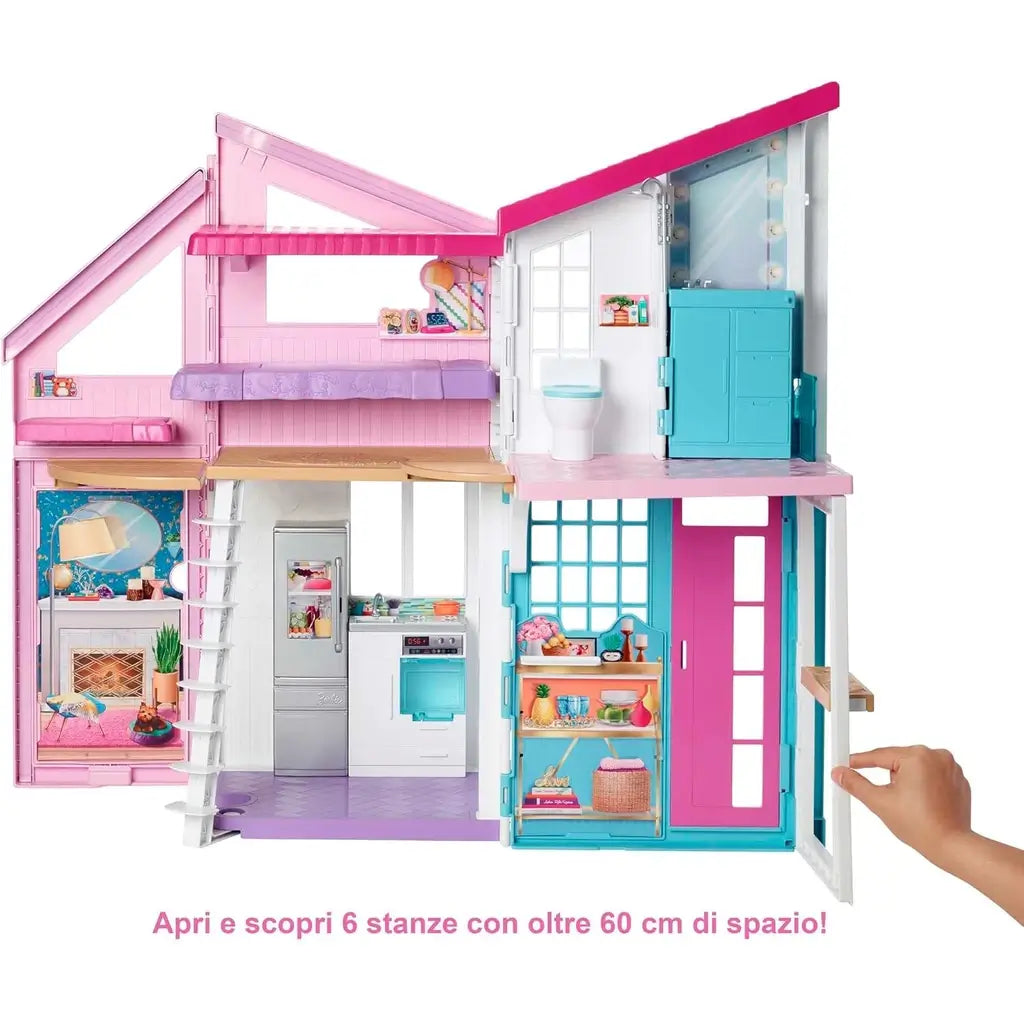 Casa di Malibu di Barbie: 2 piani, 6 stanze trasformabili e oltre 25 accessori per creare storie incredibili per bambine dai 3 anni in su 3