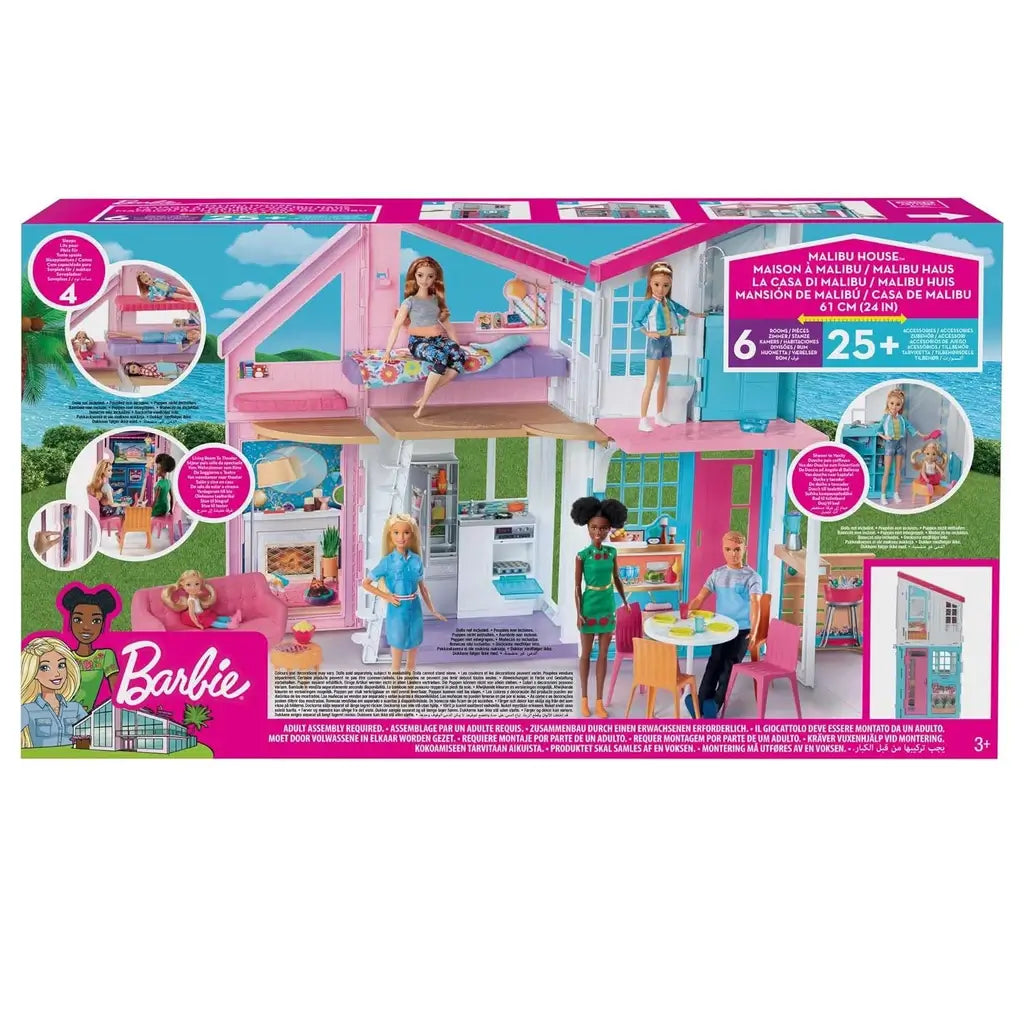 Casa di Malibu di Barbie: 2 piani, 6 stanze trasformabili e oltre 25 accessori per creare storie incredibili per bambine dai 3 anni in su 