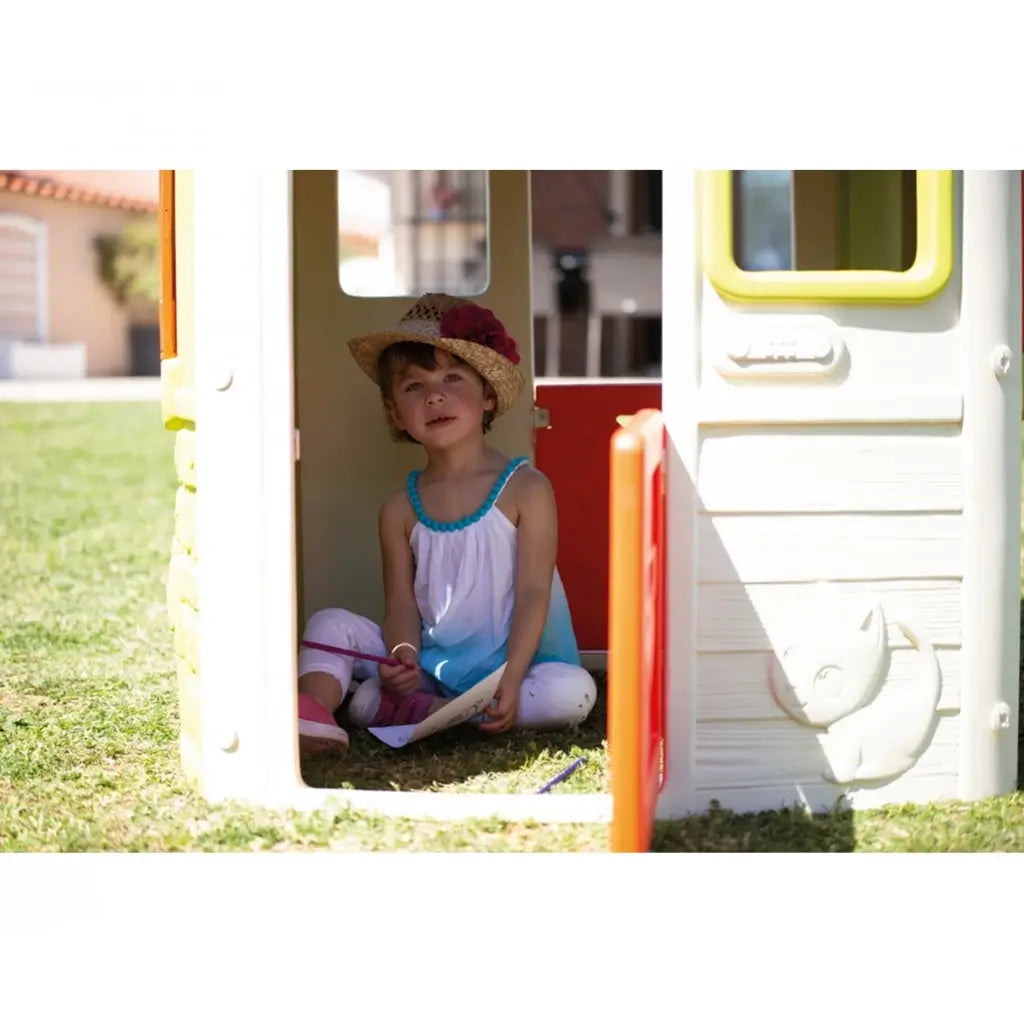 Casetta da giardino per bambini Smoby Neo Jura Lodge. Design modulare con porte, finestre, persiane richiudibili e mangiatoia per uccellini. Giochi all’aperto sicuri e creativi 810500
