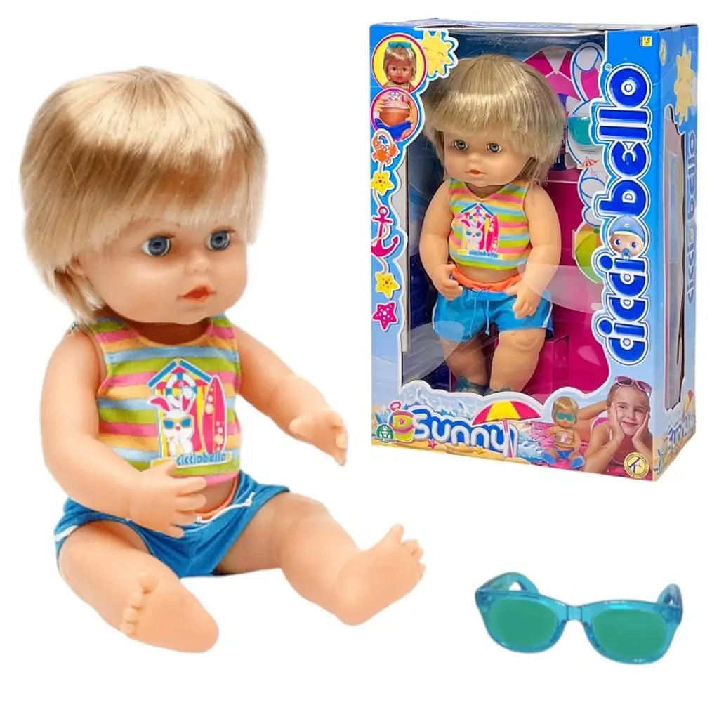 Cicciobello Sunny Bambola con Occhiali e Funzione Abbronzante Alta 30 cm si abbronza davvero alla luce del sole 1