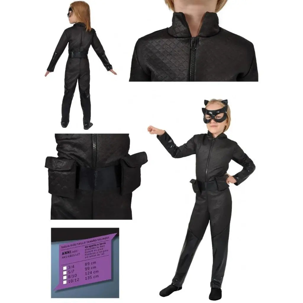 Costume Catwoman Per Bambine Da 5 7 Anni Carnevaleb Originale DC Comics  6