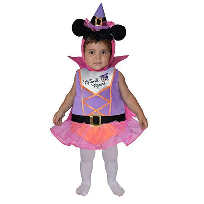 Costume vestito Baby Minnie Streghetta per bambine 6-12 mesi, perfetto per Halloween