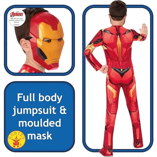 Costume Iron Man Avengers Bambino Tuta e Maschera Marvel Rubie’s 702024 