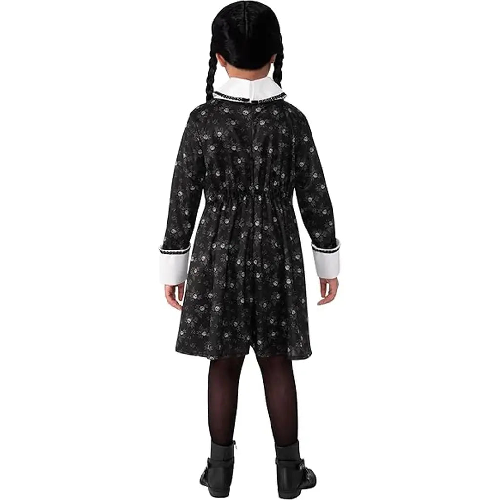 Costume Mercoledì Addams Bambina 3-4 anni con Parrucca Halloween Cosplay 3