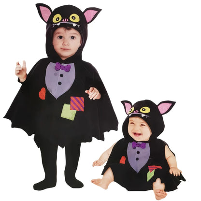 Costume da Pipistrello per Bambino 9-18 Mesi Mantello con Cappuccio Halloween