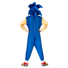 Costume classico di Sonic The Hedgehog per Bambini. Completo di tutina blu e copricapo con orecchie e aculei, ideale per Carnevale, compleanni e feste a tema 2