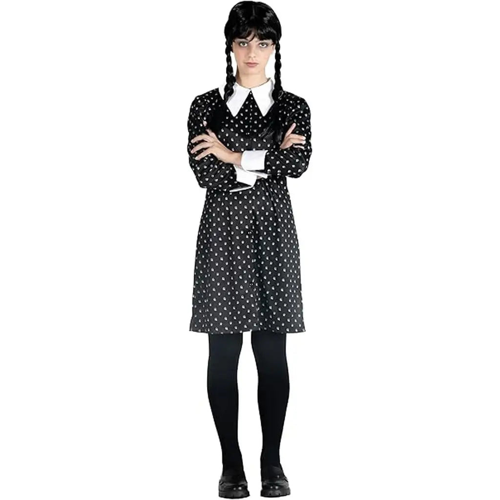Costume Mercoledì Addams ufficiale per bambine: qualità, comfort e magia per feste, Halloweene travestimenti speciali. Ideale per ragazze 10, 12 anni