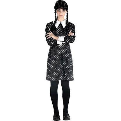 Costume Mercoledì Addams ufficiale per bambine: qualità, comfort e magia per feste, Halloweene travestimenti speciali. Ideale per ragazze 10, 12 anni