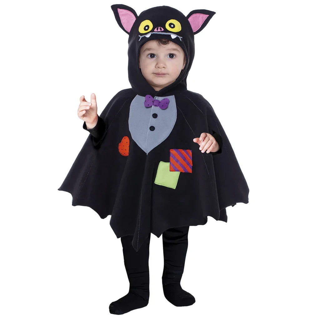 Costume da Pipistrello per Bambino 9-18 Mesi Mantello con Cappuccio Halloween