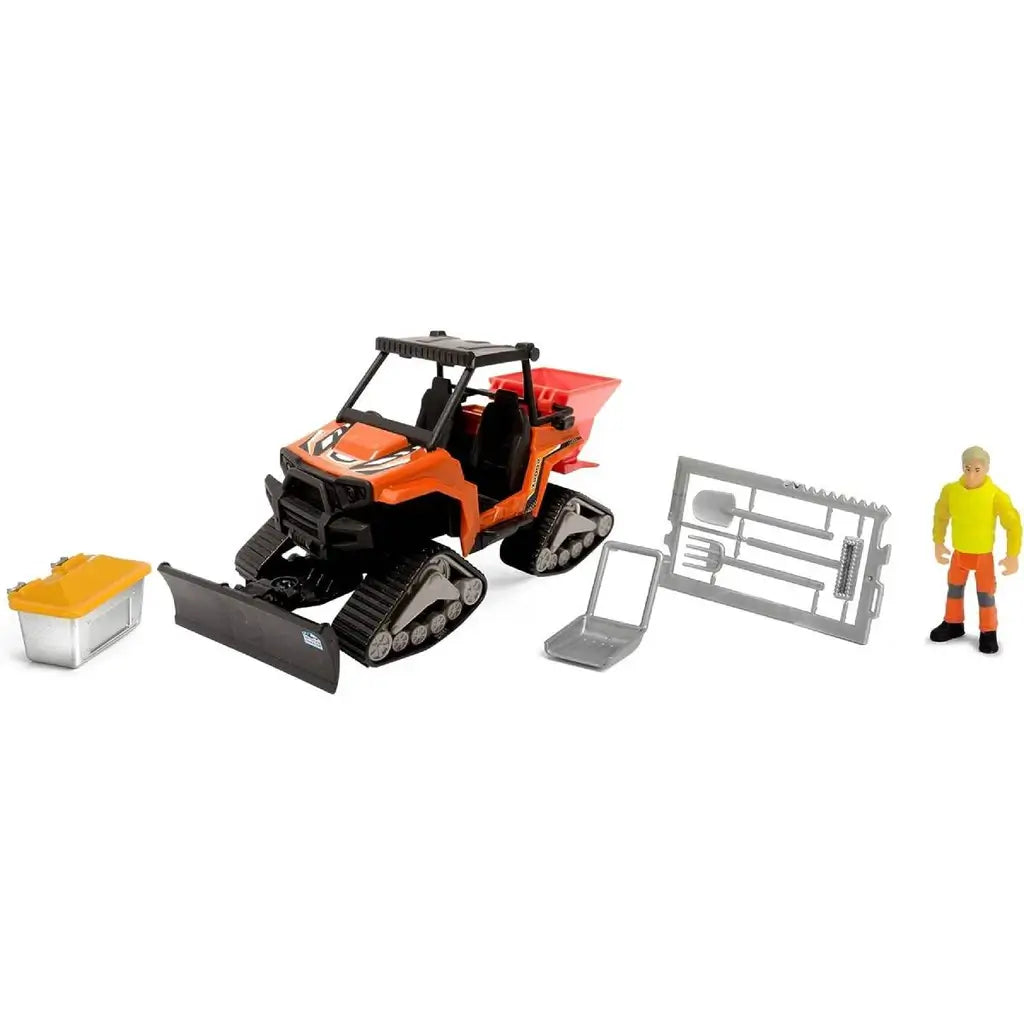 Il Set Spazzaneve Cingolato Dickie Toys include un veicolo realistico in scala 1:24, un personaggio articolato e accessori. Perfetto per bambini dai 3 anni in su, ideale per creare avventure invernali e stimolare la fantasia. 3