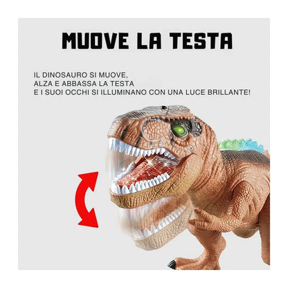 Dinosauro T-Rex radiocomandato con luci, suoni e movimenti realistici. Perfetto per bambini dai 3 anni, divertente e interattivo 3