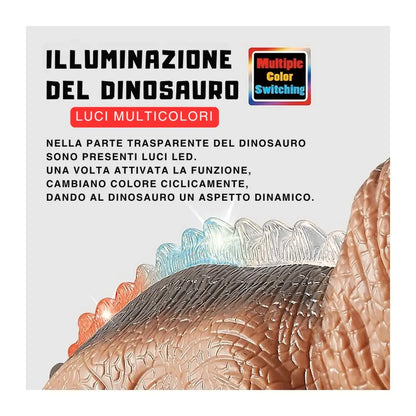 Dinosauro T-Rex radiocomandato con luci, suoni e movimenti realistici. Perfetto per bambini dai 3 anni, divertente e interattivo 4