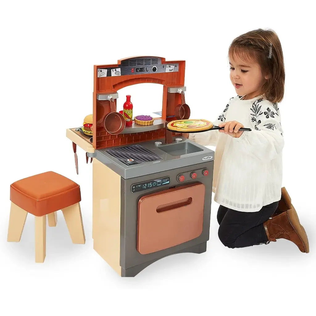 Cucina Ecoiffier 2 in 1 a tema Pizzeria: set da 33 pezzi con forno, piano cottura, cassa e cibi giocattolo 3