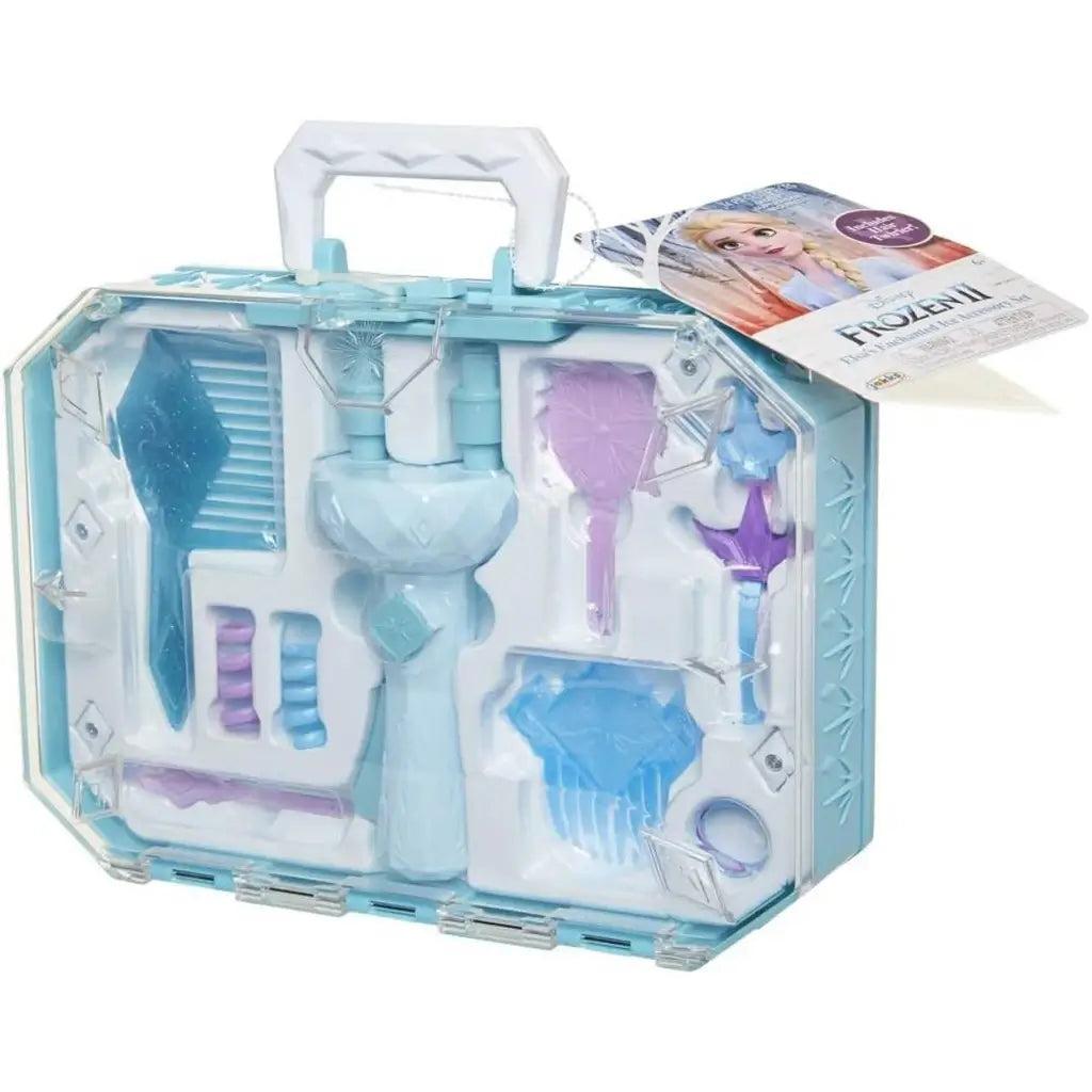La valigetta Frozen con accessori per capelli è il set perfetto per bambine creative! Contiene hair twirler, mollette ed elastici per acconciature da favola.1