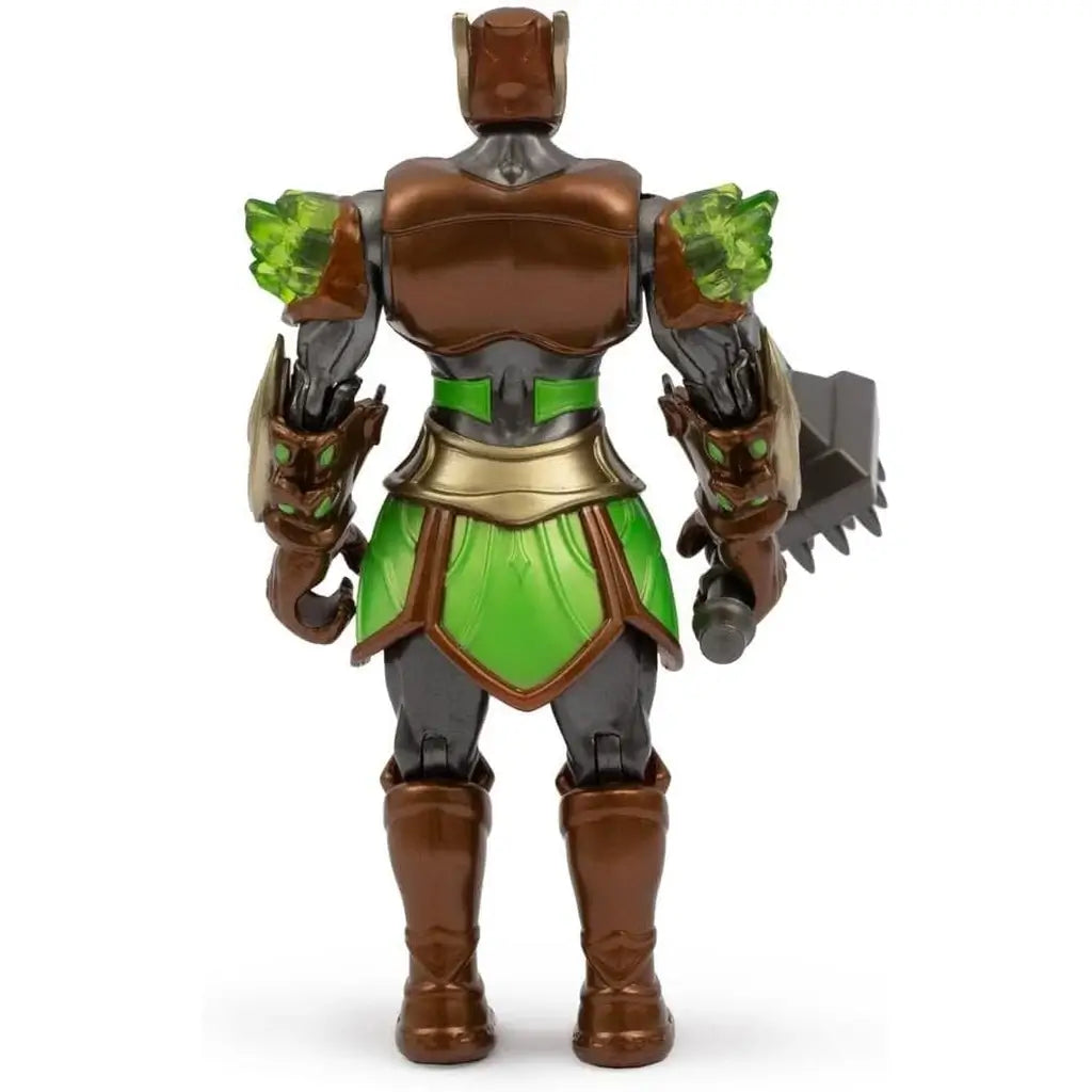 action figure Gormita Rockard Glen del Clan della Terra. Personaggio da 15 cm, completamente articolato con armatura verde/bronzo e Martello Sismico 3