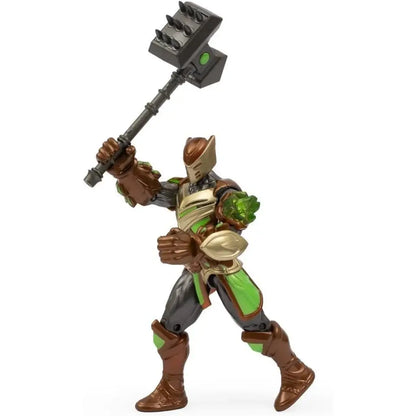 action figure Gormita Rockard Glen del Clan della Terra. Personaggio da 15 cm, completamente articolato con armatura verde/bronzo e Martello Sismico 4