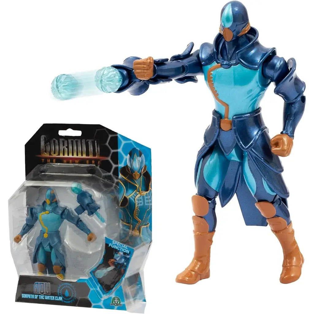 Action Figure Aqu, Gormita del Clan dell'Acqua (The New Era) alto 15 cm con 9 punti di articolazione. Giochi Preziosi per bambini dai 3 anni.1