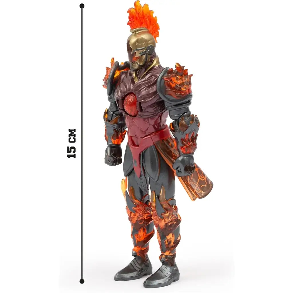 Action Figure di Fireon Gormita del Clan del Fuoco da 15 cm, completamente articolato e dotato di una funzione di attacco.Prodotto Giochi Preziosi Età 3+.2