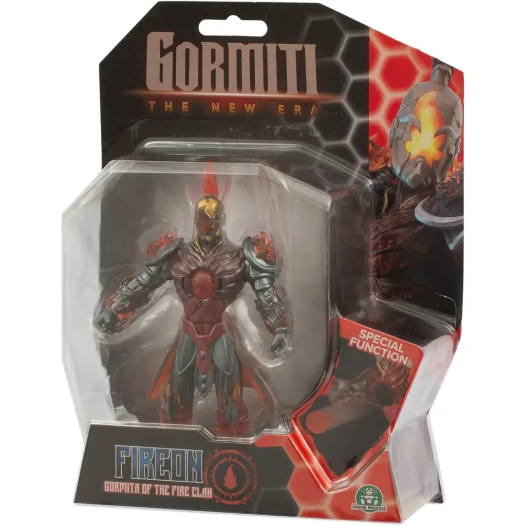 Action Figure di Fireon Gormita del Clan del Fuoco da 15 cm, completamente articolato e dotato di una funzione di attacco.Prodotto Giochi Preziosi Età 3+.9