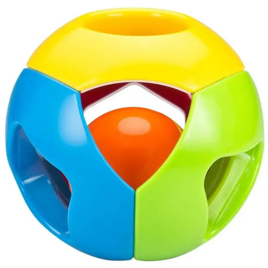 La Pallina Sonaglio Multicolore, un gioco educativo per neonati 6+ mesi. Stimola sensi e apprendimento con suoni, colori e movimento. Materiali sicuri e design interattivo. 4