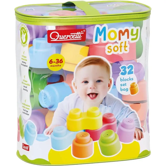 Mattoncini Quercetti Momy Soft 04143 Blocchi Costruzioni Morbidi Bambini 6-36 Mesi Prima Infanzia 1
