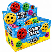 Orbit Ball palline super rimbalzanti in schiuma forata colori assortiti rosso giallo verde blu rosa arancione con espositore da banco Panjoy