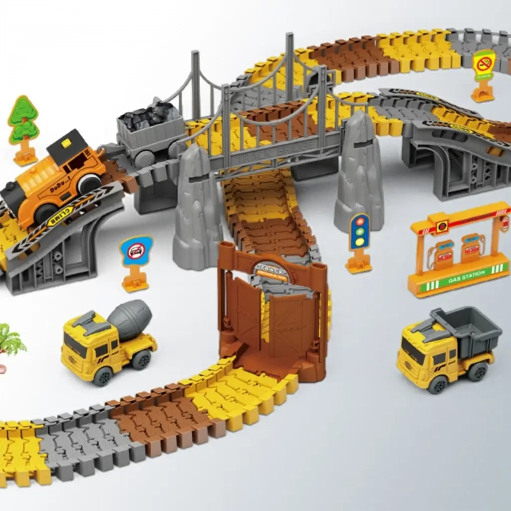 Pista Elettrica da Costruzione XXL 174 Pezzi con Macchine Per Bambini 8