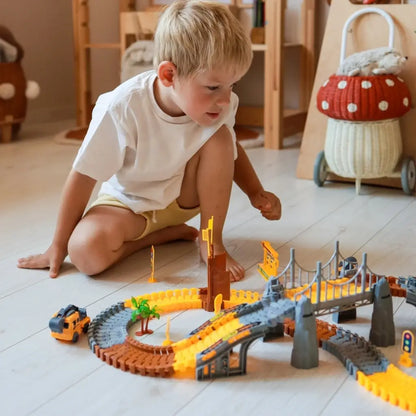 Pista Elettrica da Costruzione XXL 174 Pezzi con Macchine Per Bambini 9