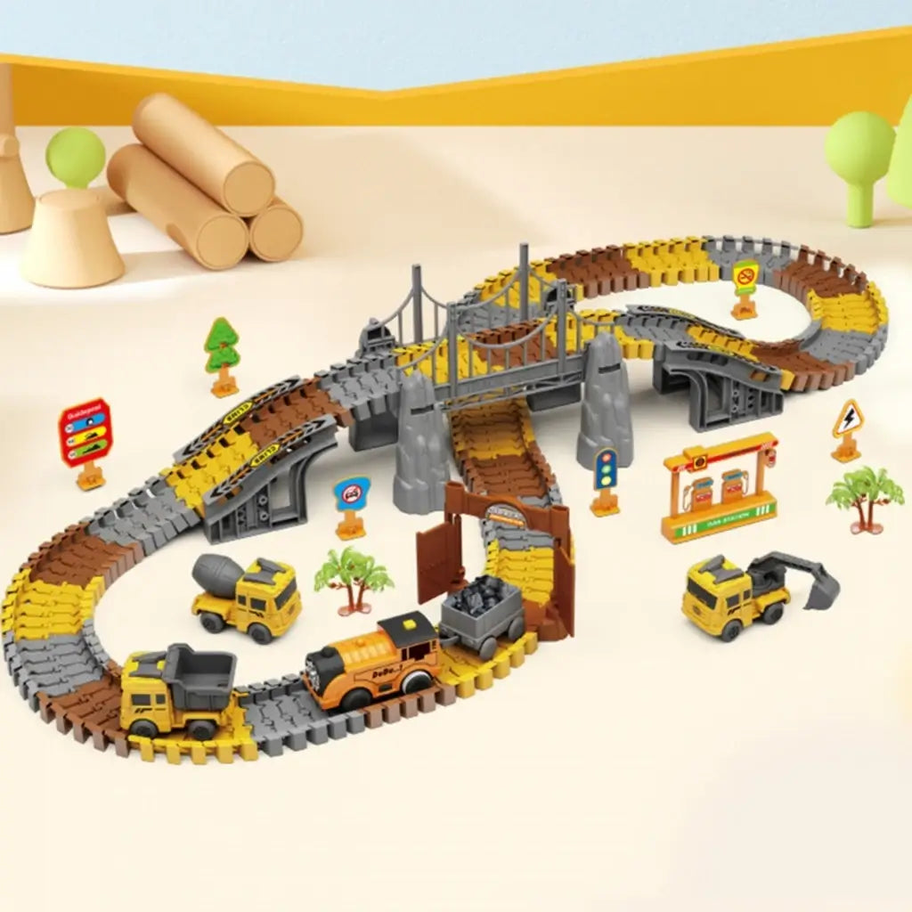 Pista Elettrica da Costruzione XXL 174 Pezzi con Macchine Per Bambini 10