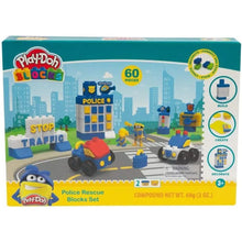Play Doh Blocks Set Stazione di Polizia Include 60 pezzi, mattoncini colorati e 2 vasetti di pasta da modellare 2