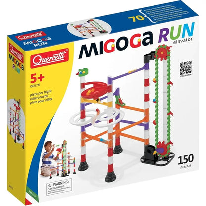 Quercetti 6576 Pista per Biglie Migoga Run Elevator 150 pezzi Gioco Costruzioni Bambini da 5 Anni 