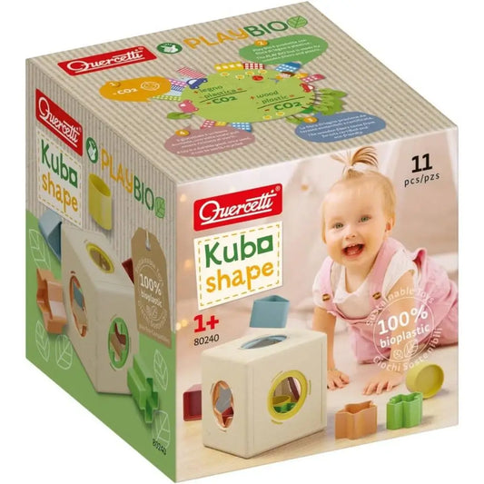 Quercetti 80240 Cubo delle Forme Kubo Shape Play Bio Forme Bambini 1 Anno