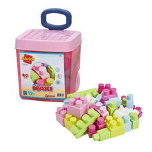 Carrello Ecoiffier Maxi Abrick con 40 grandi blocchi e mattoncini da costruzione, ideale per bambine dai 12 mesi in su. Perfetto per la prima infanzia 12