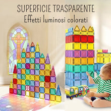 Gioco con magneti per bambin: set costruzioni magnetici con 110 pezzi colorati. Giocattoli con calamite bimbi sicuri e creativi, ideali dai 3 anni in su. 2