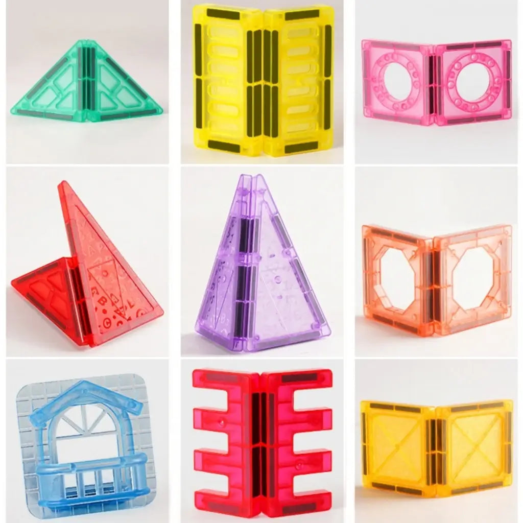 Gioco con magneti per bambin: set costruzioni magnetici con 110 pezzi colorati. Giocattoli con calamite bimbi sicuri e creativi, ideali dai 3 anni in su. 7