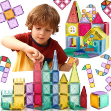 Gioco con magneti per bambin: set costruzioni magnetici con 110 pezzi colorati. Giocattoli con calamite bimbi sicuri e creativi, ideali dai 3 anni in su.