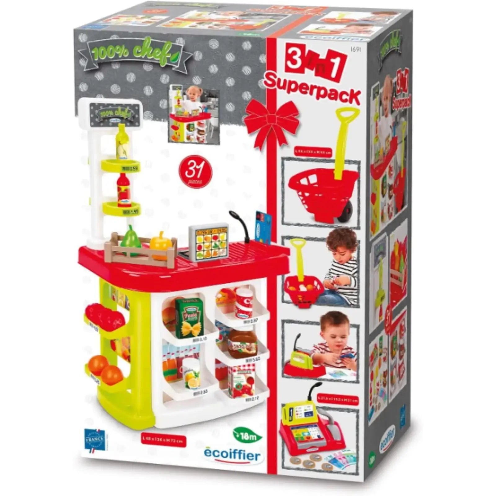 Mercato Del Biologico 100% Chef – Set Giocattolo Da Cucina Con 35 Accessori, Per Bambini Da 36 Mesi In Su