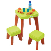 Set Tavolo Pic Nic Ecoiffier per bambini 12-36 mesi con sgabelli e 11 accessori. Ideale per gioco simbolico sociale casa giardino. Prodotto in Francia.