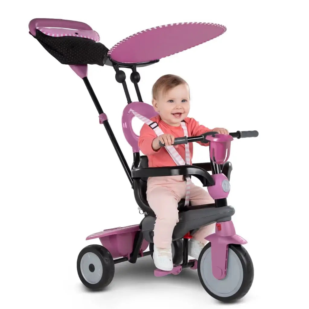 Triciclo smarTrike Vanilla 4 in 1 Rosa Per Bambini 10-36 mesi 4 Fasi di utilizzo 1, 2 ,3 anni 
